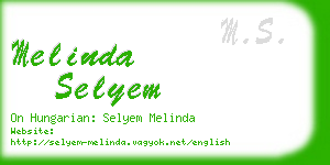 melinda selyem business card